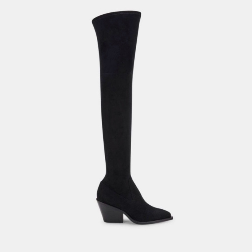 New Dolce Vita Black Suede Over the Knee Boots Size 6